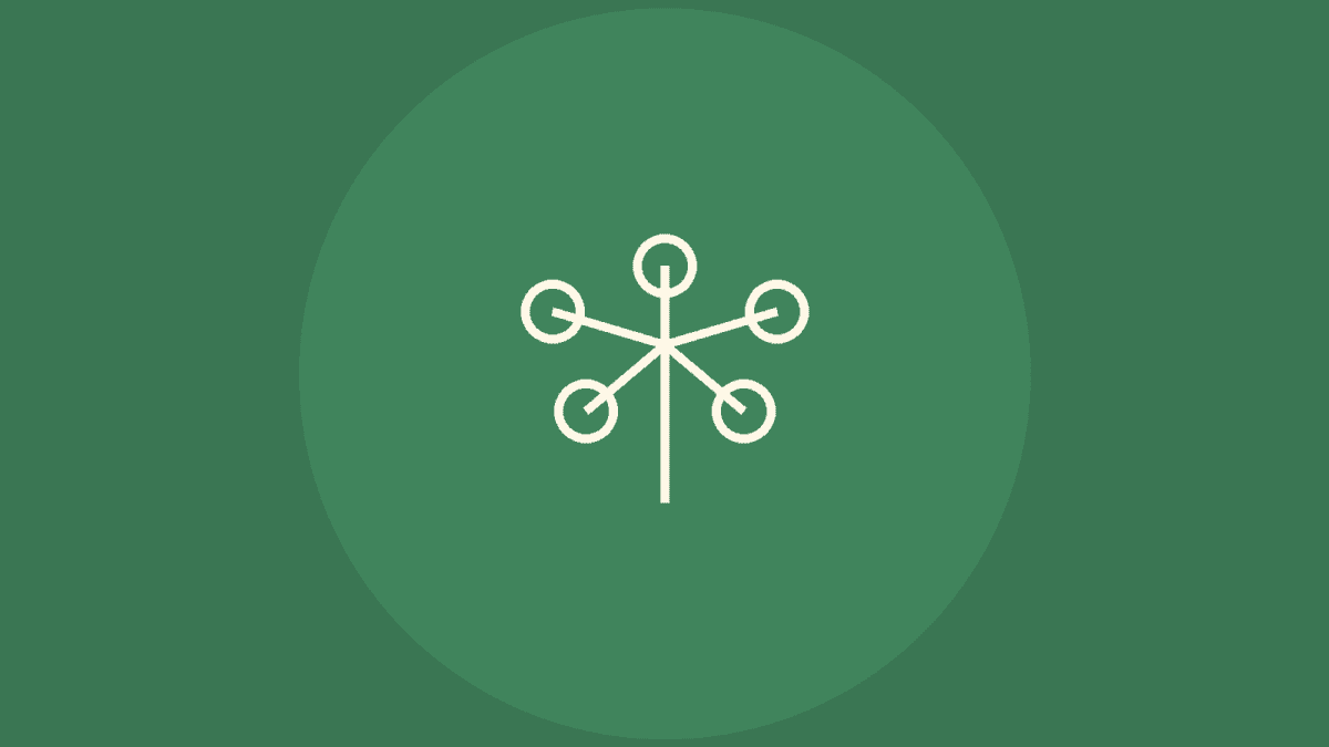 Icono lineal de arbol genealogico sobre fondo verde intenso